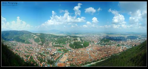 a panorama from the Tampa hill in brasov, romania - this is the best view of brasov city in romania!