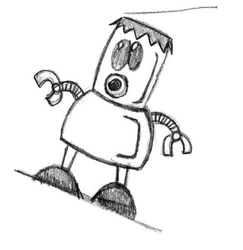 Robot (boceto) - Un pequeño boceto de un robot simple que dibujé en el trabajo