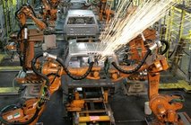 Chrysler robotics 2009 - production muscles to build cars that will gather dust in the warehouse?