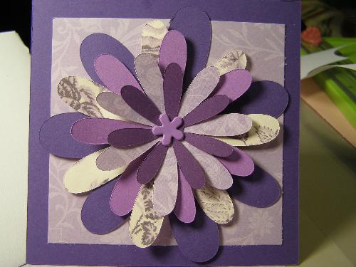 purple crazy flower card - I love this card. I just finished it this morning and listed it on etsy.