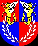 An example of SCA heraldry - the crest of Trinovantia Nova