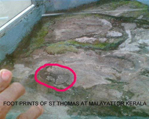Footprints of St.Thomas - These are considered to be the footprints of st.Thomas in one of the churches of south India, where he came and spread Christianity.....