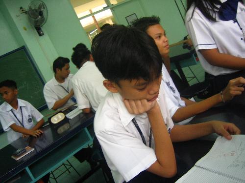 Students in the classroom - reading in class