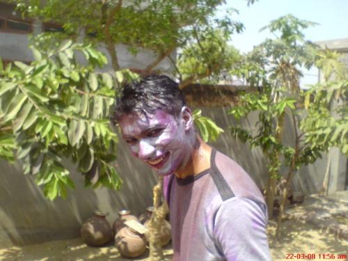 holi-day - Me at the end of it all. Colored and watered.
