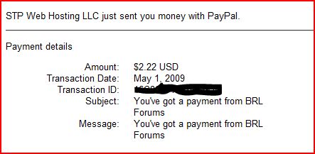 Paid to post forum payment proof - first payment proof from brl forum