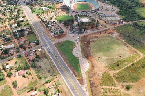 2010 FIFA World cup - This is the Royal Bafokeng Stadium near Rustanburg, South Africa. Also close to Sun City. This will be one of the host venues for the soccer world cup in 2010, also the Confederations cup this year. I was involved in laying the paving at this venue.