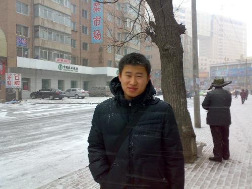 in wind and snow - I was back to my collage,there were no friends.