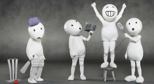 Egg headed mascot - Egg headed mascot for vodafone. It is very cute and appealing.