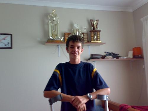 Sport fanatic - This is my friend's son. He is one our hometown's best athletes. He is already breaking records at the age of 12y. Following in his dad's footsteps.