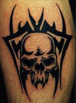 Marco - Sweet tribal skull. Black 1, gray 7, silver 67