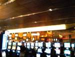 Hotel Casino/ Resort M of Las Vegas. - Recently opened M Hotel can music of it's kind... The CA- CHING kind.. This is a view of the floor slots, brandishing the M rotating sign in the middle.