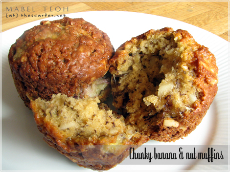 Chunky banana & nut muffin - Fresh from the oven and just right for breakfast!