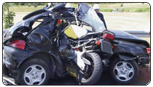 motorcycle in a car - You should always have a designated driver.