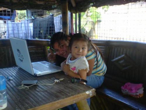 surfing - me and my niece at the kubo surfing the net.