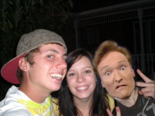 Meeting Conan O'Brien - So this happy face of mine is most likely the real reaction I would get if I were actually meeting Conan O'Brien, however this is just photoshop. Wish it were real! If you can do this with photo's and your celebrities, try and do it too, it would be so cool!