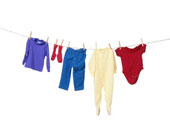 clothes - Children's Clothes Drying on a Clothes Line