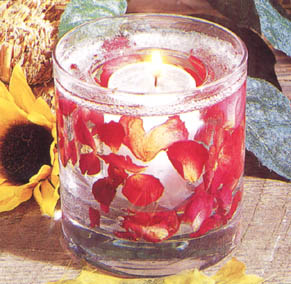 collecting candles - Candle with some kind of petals in it!