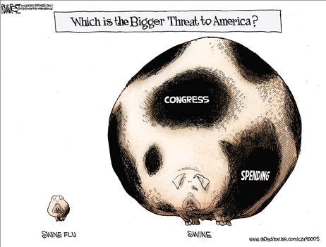 Which is the bigger threat? - So much has been made about the swine flu. Why not about the real problem we have with the 'swine flu' we have going on in washington?