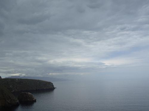 Santa Cruz Island - View from the top of one of the major trails on Santa Cruz Island. We were lucky we caught an overcast day-there are no trees/shade up there!
