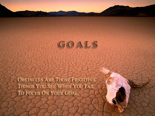 Goals - Set goals and persist......that's very important......