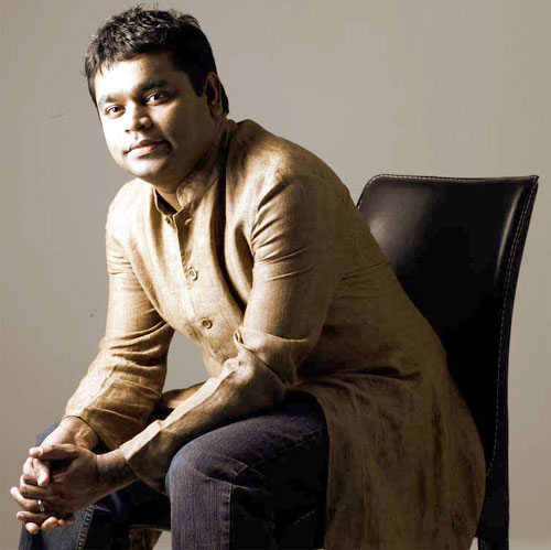 A R Rahman - A nice angle . The airtel ad or world space ad picture. this picture was released after the world space signature tune was composed by Rahmanji.