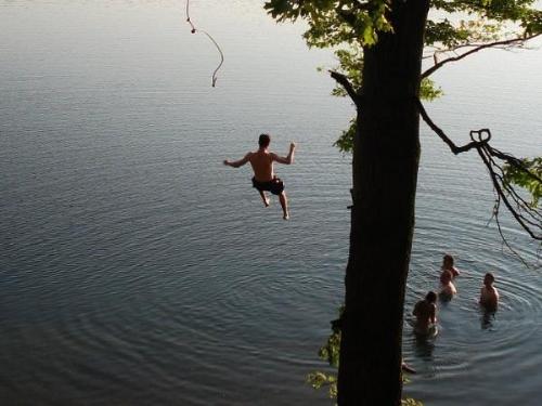 Me being tarzan - I tried climbing down that rope after I tied it to the top of the tree and received the most disgusting and painful ropeburn I've ever seen