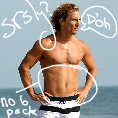 Matthew McConaughey, Plz NO! - Really? Like what does this man have that makes him the womanizer character. Do people honestly find him attractive? What is with the southern drawl? Many people do not find that attractive on a guy unless the are gentlemen, not like Matthew, who in all his films he is like a man wh***. Don&#039;t get me wrong, I love some cute women who have a pretty and polite southern drawl, but McConaughey is just bleh! I disliked the movies"Ghosts of Girlfriends Past" so much and wouldn&#039;t recommend it to anyone!