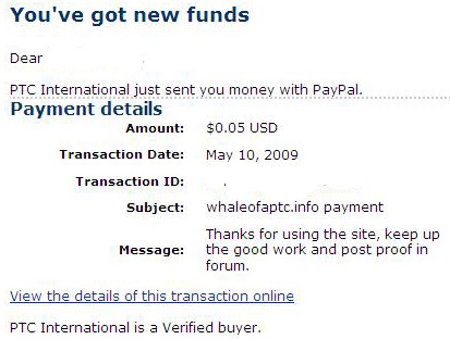1st payment fromwhaleofaptc - 1st payment from whaleofaptc. Got paid within 24 hours!