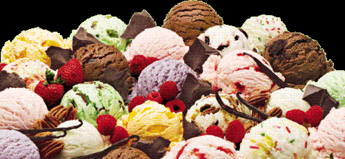 many varities of ice cream - look at the varities of ice cream