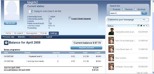 Ciao  - This was my ciao print screen of earnings