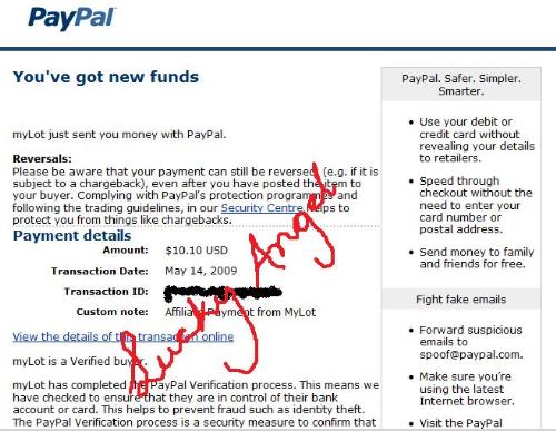 payment proof from mylot - My first payment from Mylot:)