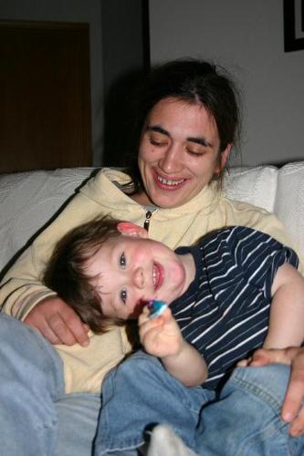 My son and I - This is a picture that was taken at my grandma's house last spring..