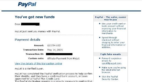 My 1st Payment from MYLOT!!!!!!!!!!!!!!!!!!! - I just received my 1st Payment!!!! YAHOOOO!!! Thanks 2 all!!