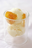 Ice Cream - white chocolate ice cream, Cointreau and preserved clementine