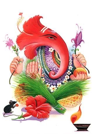 Beautiful picture of Lord Ganesha  - Lord Ganesha is a famous god in India , he brings good luck and prosperity .