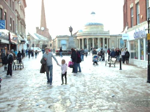 My local town centre in the snow - Back in the year, when England had lots of snow!