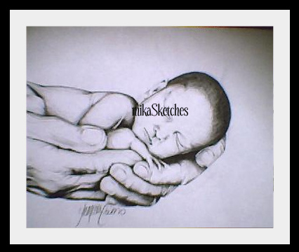 My drawings - This is one of my many drawings that is part of my portfolio.  The duration was 2 hours.  Inspiration for this drawings is Anne Geddes, (Permission given)  Drawing in HB pencils on Heavy Weight paper.