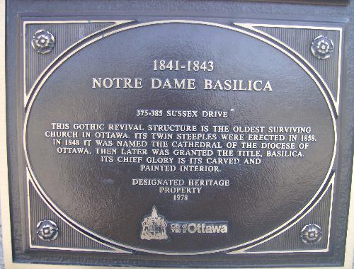 sign outside of church - Sign outside of Notre Dame Cathedral in Ottawa