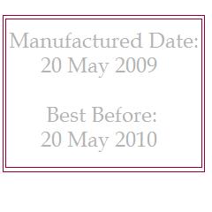 expiry date - sample of date stamp of the items
