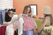 Clothes - Teenagers shopping for clothes.