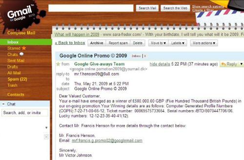 Scam E-mail sent by "Google" - Scam E-mail sent by "Google". 