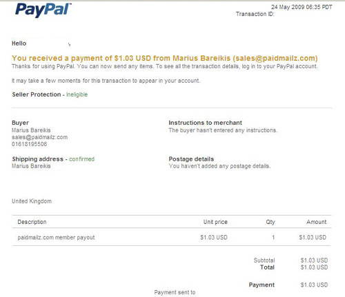 Got Paid by PaidMailz within a few hours! - Got my first payment from PaidMailz! Instant and fast!