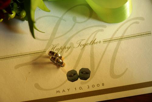 The Invitation - Color Motiff id olive green, The ivitation with the wedding ring