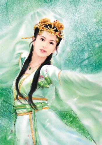 picture - ancient chinese girls who is dancing and singing,she is very beautiful