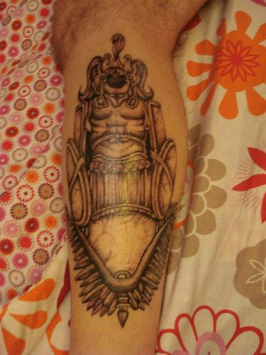 Tattoo on calf - The tattooed version of my profile picture.