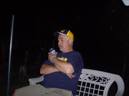 Family - This is another picture of my uncle just relaxed and chillin out by the fire. We have fires all the time when they are over because they are good converation starters and I hope we can have another one soon