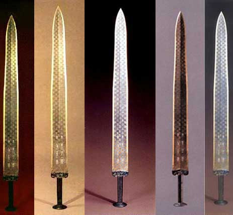 "Yue&#039;s King Gou Jian" sword -   It is informed that the "Yue&#039;s King Gou Jian" sword, which is awarded as "the Best Sword in the World", left Hubei Provincial Museum for Changsha on May 11. According to the experts of Hunan Provincial Museum, the blade of the sword is quite complete and you can still feel its sharpness even when wearing gloves.
