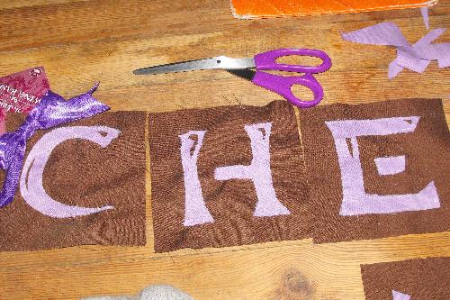 My Sister's Quilt - Here's the very beginning of the quilt. I have almost her entire name down now (minus one letter), but it's not all in this picture.