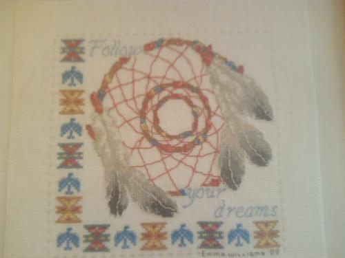 cross stitch dream catcher  - this was stitched in 03 while expecting my 2nd baby. Only took a week to complete
