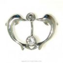 Dolphin belly button ring - a bell button ring with a dolphin on it